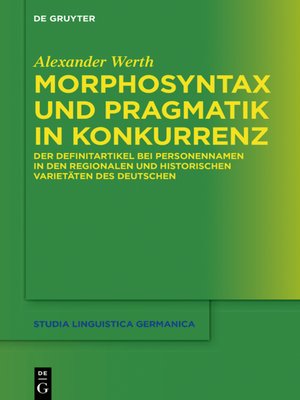 cover image of Morphosyntax und Pragmatik in Konkurrenz